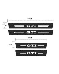 Pegatinas para alféizar de puerta de coche, cubierta protectora de fibra de carbono antiarañazos para Volkswagen VW GTI insignia