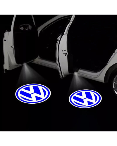 Lámpara con logotipo para coche, luces de bienvenida con proyección de emblema automático para VW Golf, Tuguan, Passat, Magotan,