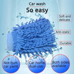 Multiuse Car Wash Gloves Chenille Waterproof Mitt Soft Mesh Back Double-faced Glove Mitt Wax Detailing Brush Car Cleaning Tool