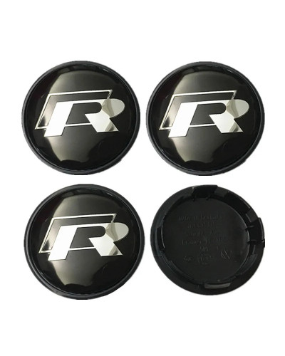 Insignia de rueda de coche, pegatina con emblema de 60mm, 4 piezas, 65mm, para Volkswagen VW Jetta R Rline Touran POLO Golf MK4 