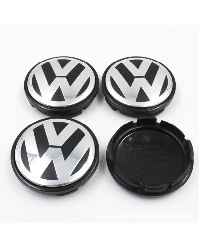 Insignia de rueda de coche, pegatina con emblema de 60mm, 4 piezas, 65mm, para Volkswagen VW Jetta R Rline Touran POLO Golf MK4 