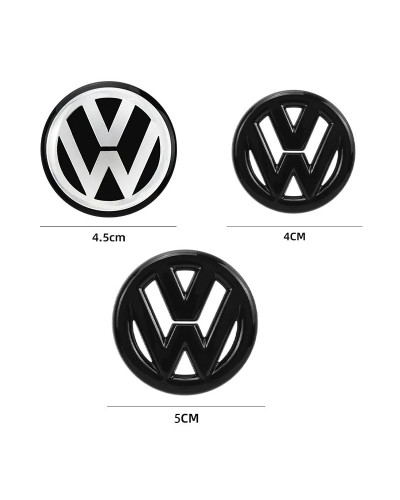 Etiqueta engomada ahuecada del emblema central del volante del coche, ABS, 40, 45, 50mm, Volkswagen, Polo, VW, GTI, Golf, Jetta,