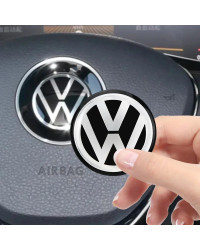 Etiqueta engomada ahuecada del emblema central del volante del coche, ABS, 40, 45, 50mm, Volkswagen, Polo, VW, GTI, Golf, Jetta,