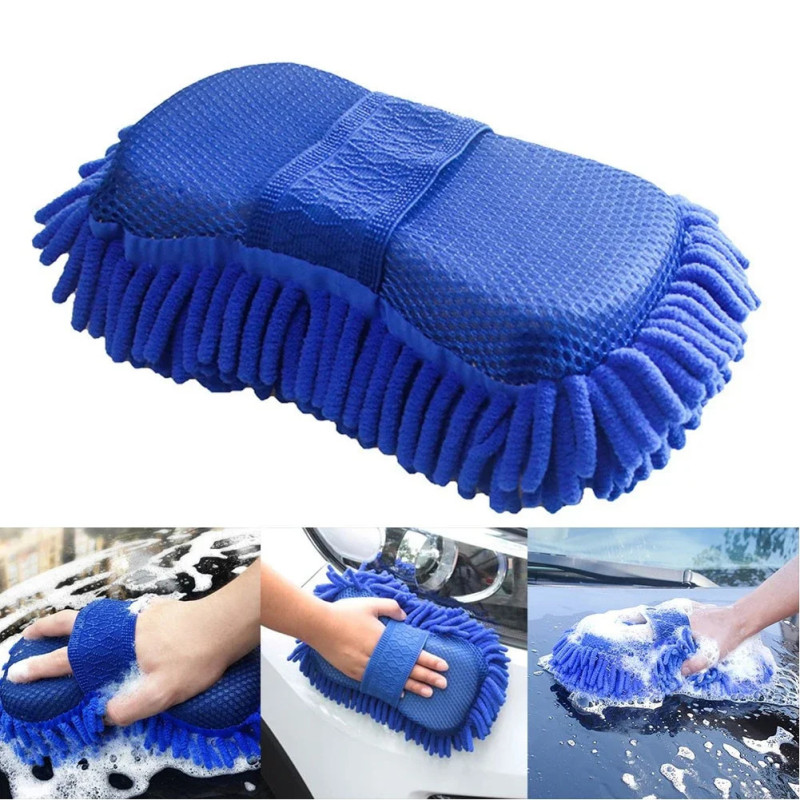 1Pcs Microfiber Car Washer Sponge Cleaning Car Care Detailing Brushes Washing Towel Auto Gloves Styling Accessories W Mirror Squ