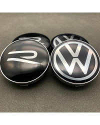 Tapa central de rueda de coche con logotipo R VW, accesorios para Volkswagen VW GTI Rline Polo Golf Passat Magotan Tiguan Lavida