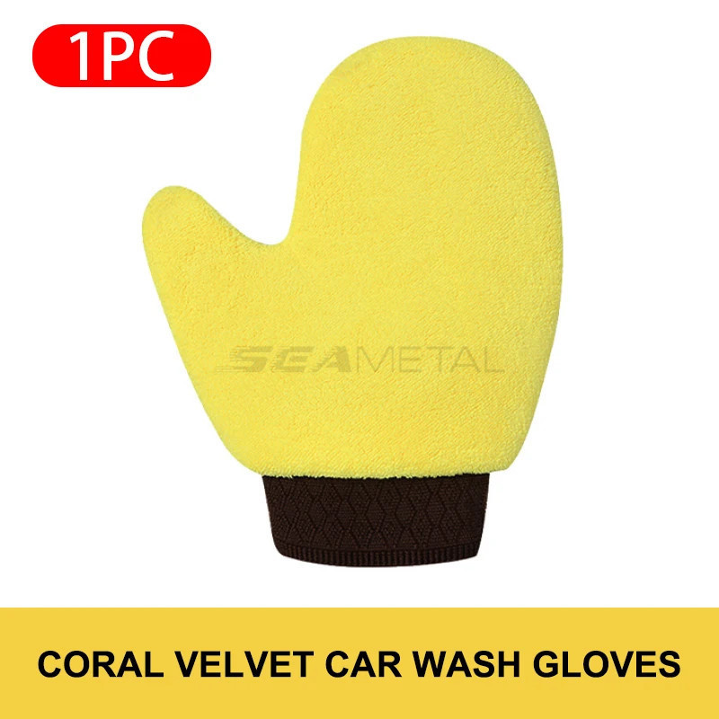 SEAMETAL Paint Cleaner Microfiber Chenille Car Wash Glove Auto Cleaning Mitt Gloves Home Duster Car Care Products