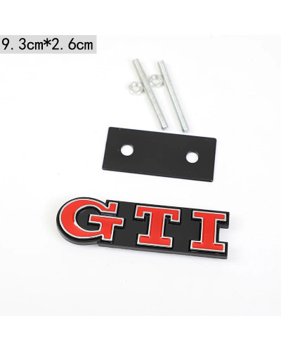 Pegatina de parrilla delantera 3D de Metal para coche, insignia de logotipo GTI, calcomanías para VW GTI, Polo, Golf, Passat, Ti