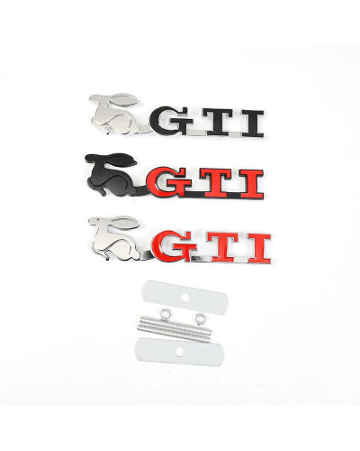 Pegatina de parrilla delantera 3D de Metal para coche, insignia de logotipo GTI, calcomanías para VW GTI, Polo, Golf, Passat, Ti