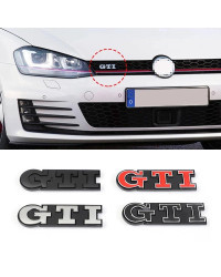 Pegatina de parrilla delantera 3D de Metal para coche, insignia de logotipo GTI, calcomanías para VW GTI, Polo, Golf, Passat, Ti