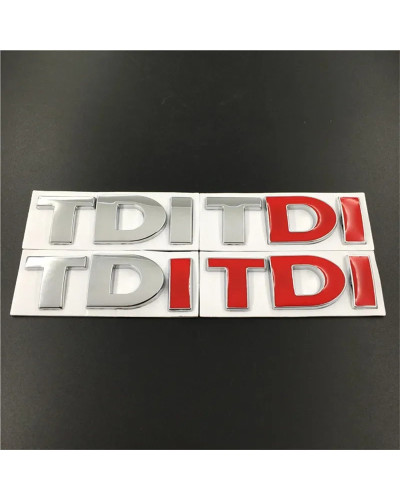 TDI Logo Car Trunk Emblem Sticker para VW Lavida Golf Passat Sharan Jetta Touareg Tiguan Polo Auto Body Badge Decal