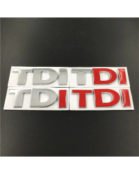 TDI Logo Car Trunk Emblem Sticker para VW Lavida Golf Passat Sharan Jetta Touareg Tiguan Polo Auto Body Badge Decal