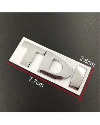 TDI Logo Car Trunk Emblem Sticker para VW Lavida Golf Passat Sharan Jetta Touareg Tiguan Polo Auto Body Badge Decal