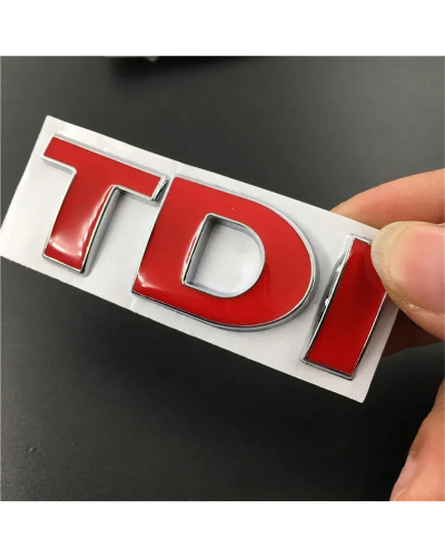 TDI Logo Car Trunk Emblem Sticker para VW Lavida Golf Passat Sharan Jetta Touareg Tiguan Polo Auto Body Badge Decal