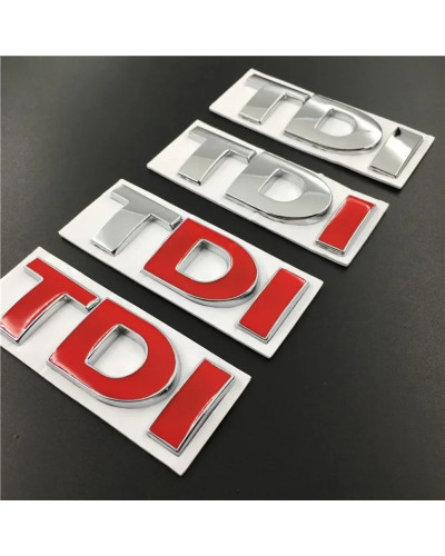 TDI Logo Car Trunk Emblem Sticker para VW Lavida Golf Passat Sharan Jetta Touareg Tiguan Polo Auto Body Badge Decal