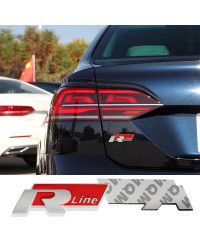 Etiqueta engomada del emblema del maletero de la rejilla delantera del coche 3D para el logotipo de R Rline VW Polo Passat Golf 