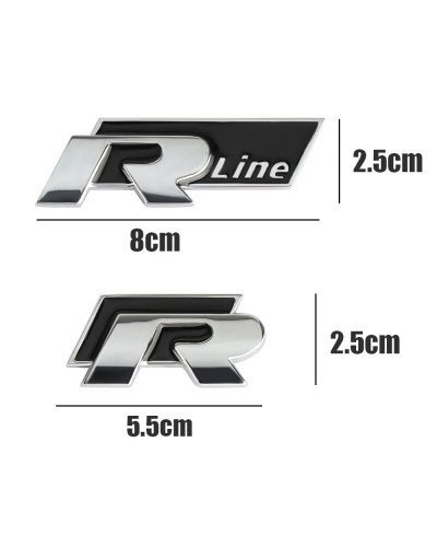 Etiqueta engomada del emblema del maletero de la rejilla delantera del coche 3D para el logotipo de R Rline VW Polo Passat Golf 