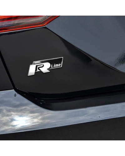 Etiqueta engomada del emblema del maletero de la rejilla delantera del coche 3D para el logotipo de R Rline VW Polo Passat Golf 