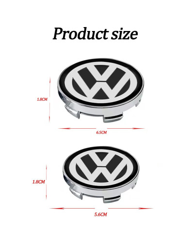 Tapa central de rueda para Volkswagen, cubierta de cubo con emblema, accesorios para coche, Tiguan, GTI, TOURAN, PASSAT, GOLF, P