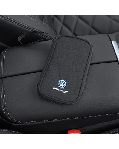 Bolsa portátil para llaves de coche, organizador de auriculares, Cable de datos, bolsa de almacenamiento para VW GTI, Polo, Golf