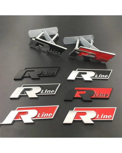 Emblema de rejilla delantera de coche Volkswagen r-line, pegatinas de Metal 3D, decoración de carrocería para VW Golf, Tiguan, J