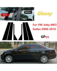 Embellecedor de ventana de puerta de coche, postes de Pilar, cubierta decorativa, embellecedor para VW Jetta MK5 Sedan 2006-2010