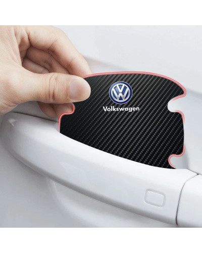 Pegatina de protección para manija de puerta de coche, 4 piezas, emblema, estilo de coche para VW Volkswagen Golf GTI Bora Passa