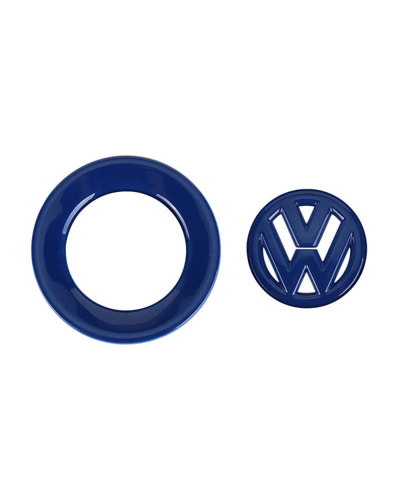 Pegatina embellecedora circular con logotipo de volante de plástico ABS para coche, accesorios para Volkswagen VW Golf Polo Jett