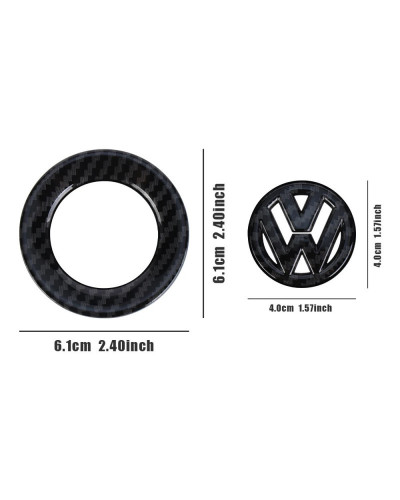 Pegatina embellecedora circular con logotipo de volante de plástico ABS para coche, accesorios para Volkswagen VW Golf Polo Jett