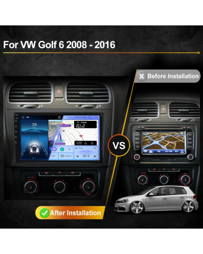 Radio con GPS para coche, reproductor Multimedia con Android, Carplay, pantalla táctil QLED, estéreo, para VW, Volkswagen, Golf 