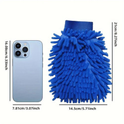 1 PCS Chenille Plush Gloves for Car Cleaning Thickened Doublesided Car Cleaning Tools Ultrafine Fiber Car Washing Gloves