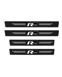 Pegatinas de cuero para Interior de puerta de coche, Tira protectora antiarañazos para Volkswagen VW Rline Golf Polo Tiguan Pass