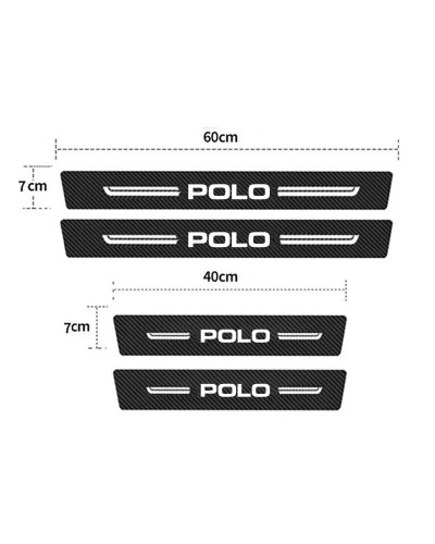 Tiras protectoras de fibra de carbono para puerta de coche, calcomanías de umbral para Volkswagen VW POLO 6n 9n rline, parachoqu