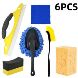 Car Cleaning Kit Car Wash Sponge Tire and Hub Cleaning Brush Windshield Wiper Board Dust Brush Chenille Car Wash Gloves