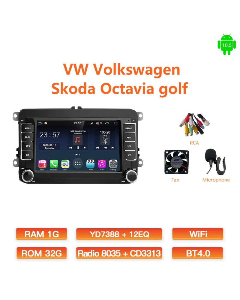 GATAXASKY-REPRODUCTOR multimedia para coche, Radio de 7 pulgadas, 2 din, Android 12, Carplay, para VW, Volkswagen, Passat B7, B6