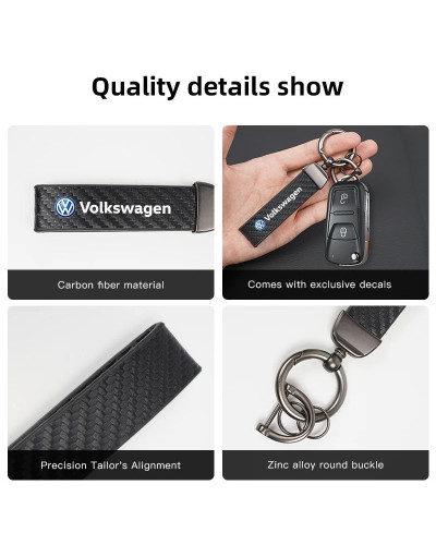 LLavero de cuero con logotipo de coche, accesorio para VW GTI, Rline, Polo, Golf, Passat, Tiguan, Arteon, CC, Touareg, Taigo, Ca