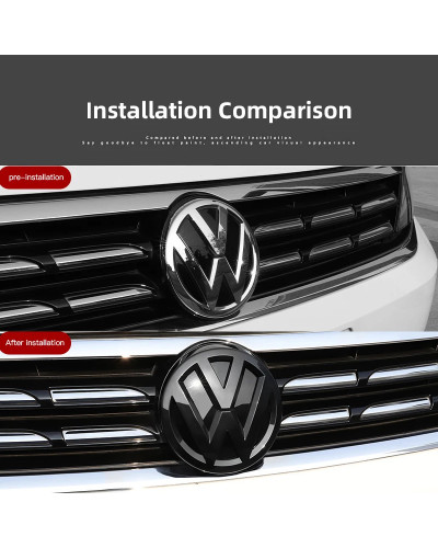 Emblema de rejilla delantera para radiador de coche, pegatina para VW GTI, Polo, Golf, Passat, Tiguan, Arteon, Touareg, Taigo, C