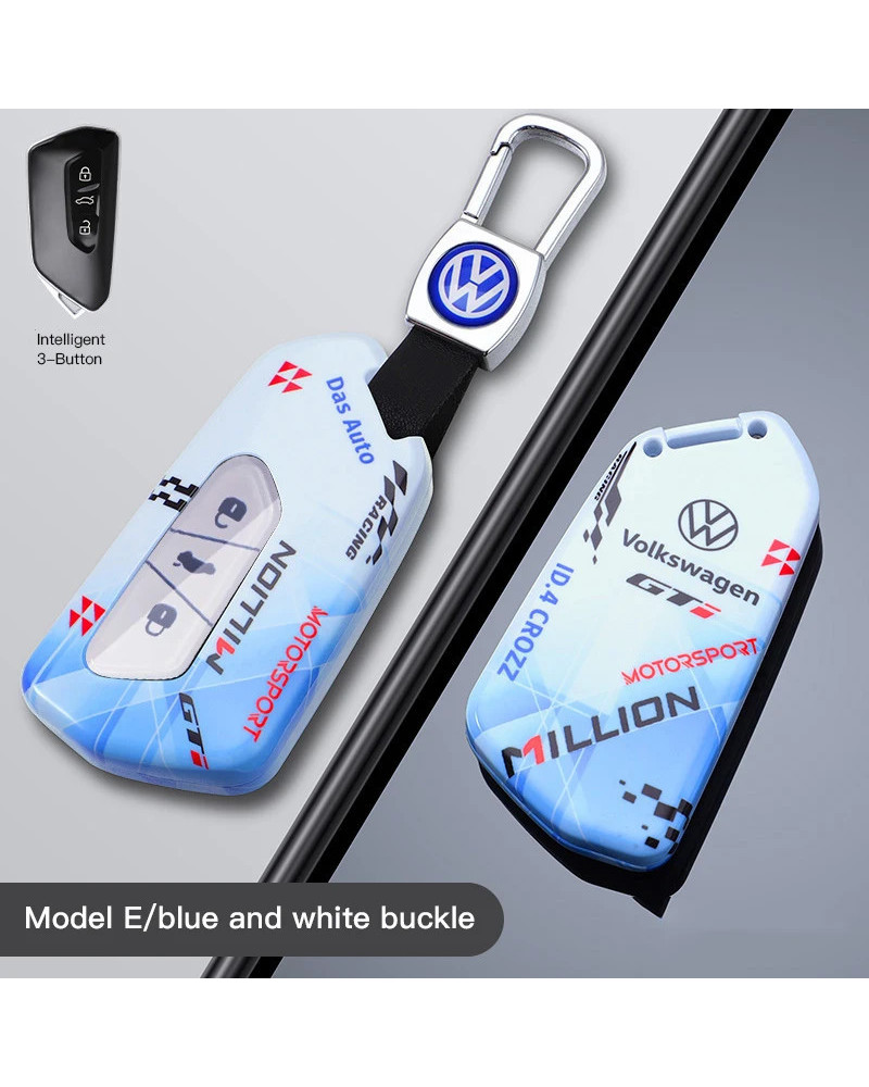 Funda para llave remota de coche, carcasa protectora con logotipo deportivo de carreras para VW GTI Polo Golf Passat Tiguan Arte