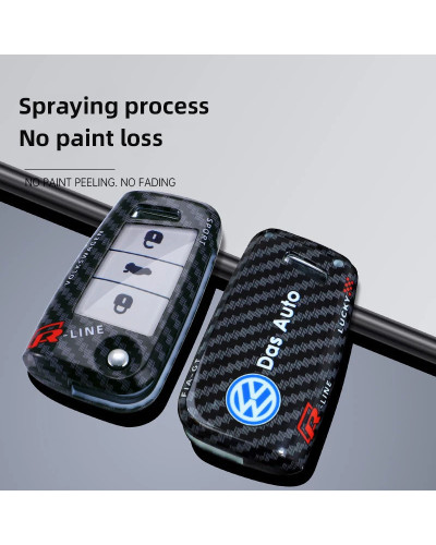 Funda para llave remota de coche, carcasa protectora con logotipo deportivo de carreras para VW GTI Polo Golf Passat Tiguan Arte