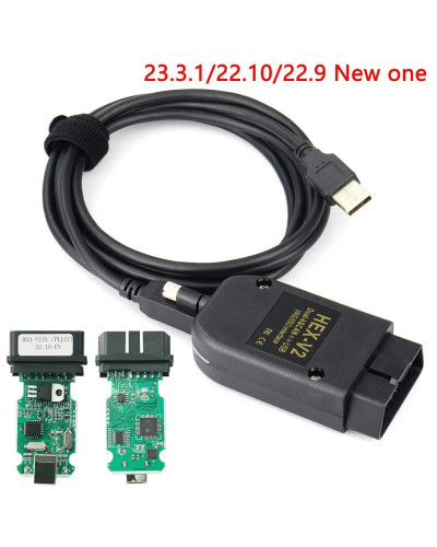 V23.1 VAGCOM 22,10, escáner Obd2 HEX V2, VAG COM 21,9 para VW, AUDI, Skoda, Seat, ATMEGA162, multilenguaje, VAG COM HEX V2