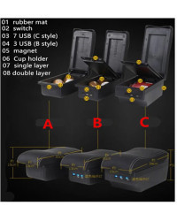 Reposabrazos para Volkswagen Bora Golf 4, caja de almacenamiento central con USB LED, piezas interiores de coche