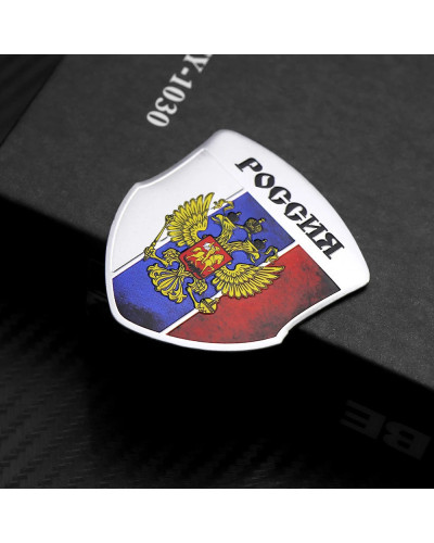 Insignia de aluminio 3D para coche, emblema de la bandera rusa de Rusia, pegatina para maletero trasero, accesorios de decoració