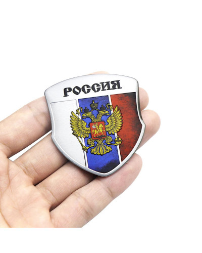 Insignia de aluminio 3D para coche, emblema de la bandera rusa de Rusia, pegatina para maletero trasero, accesorios de decoració