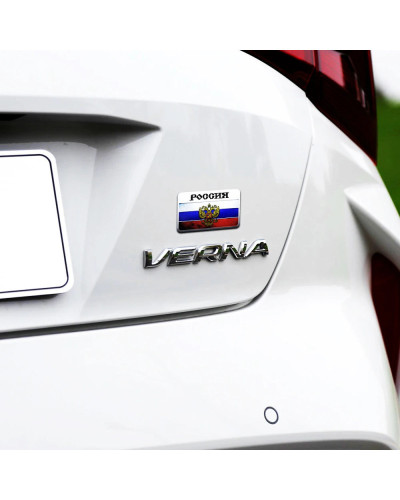 Insignia de aluminio 3D para coche, emblema de la bandera rusa de Rusia, pegatina para maletero trasero, accesorios de decoració