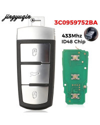 Jingyuqin-llave remota inteligente 3C0 959 752 BA, Chip ID48 de 434Mhz para VW VolksWagen Passat B6 3C B7 Magotan CC, 3 botones,