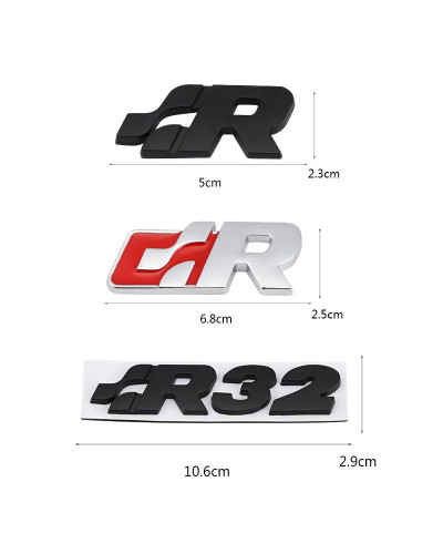 Etiqueta engomada del coche, parrilla del capó delantero SR 32 emblema, insignia de rejilla automática para Volkswagen R Racing 