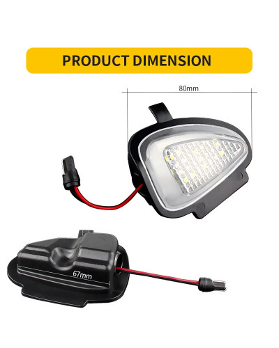 Luz Led de espejo lateral para coche, luces de cortesía blancas sin Error, para Volkswagen VW Golf 6 GTI Cabriolet Touran, 2 uni