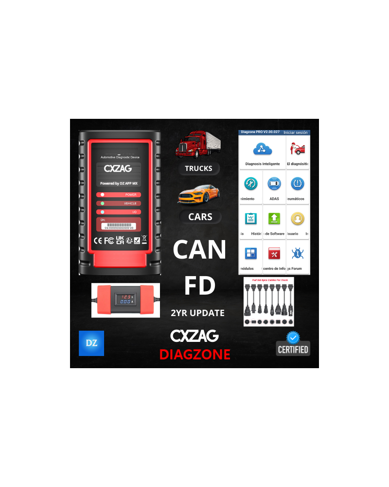 DIAGZONE SCANNER CAN FD CAR & TRUCKS + IMMO