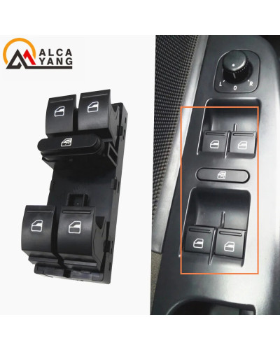 5ND959857 interruptor maestro de ventanilla eléctrica, botón de Control para VW Jetta Tiguan Golf GTI MK5 MK6 Passat B6 CC Seat 