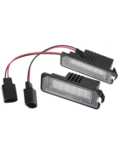 Luces LED para matrícula de coche, accesorio para VW Golf MK4 MK5 MK6 Passat Polo CC Eos, 18SMD, sin errores, 12V, 6500K, 2 piez