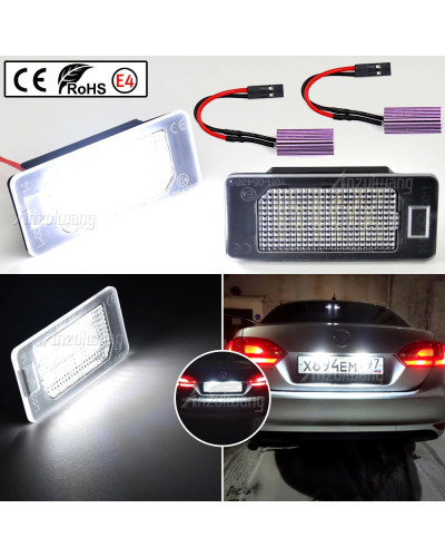 Luz LED para matrícula de coche, lámpara de 2 piezas para VW Golf Mk6 Mk7 Plus Jetta MK6 Passat B6 B7 Polo Touareg Mk2 Tiguan To